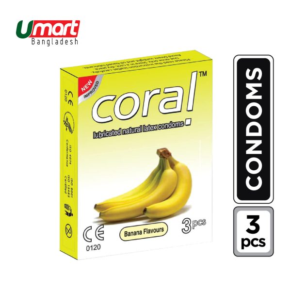 Coral Banana Flavor Extra Performance Condom Single Pack 3x1= 3 Piece