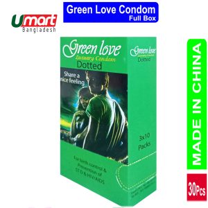 GreenLove Luxury Dotted Condoms Full Box 30 Pcs