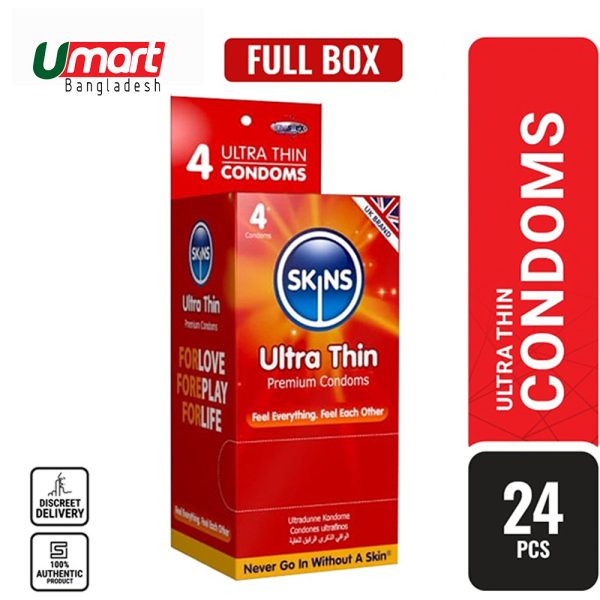 SKINS Ultra Thin Premium Condoms 3,s Combo Pack (4x3) 12Pcs