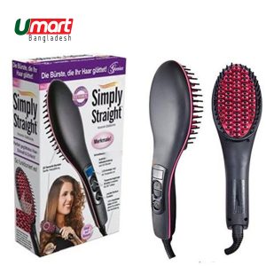 Simply Straight Ceramic Brush Hair Straightener Black And Pink