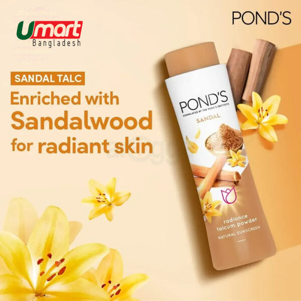 Ponds Sandal Talcum Powder Radiance Talc Natural Sunscreen 19g