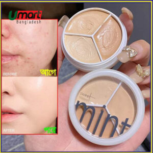 Sweet Mint 3 Color Concealer Palette Cream Base Full Coverage Cover Acne Spots Dark Circles Facial Makeup Foundation