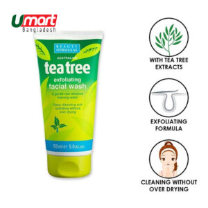 Beauty Formulas Tea Tree Facewash Blackhead Clearing Facial Wash UK 150ml
