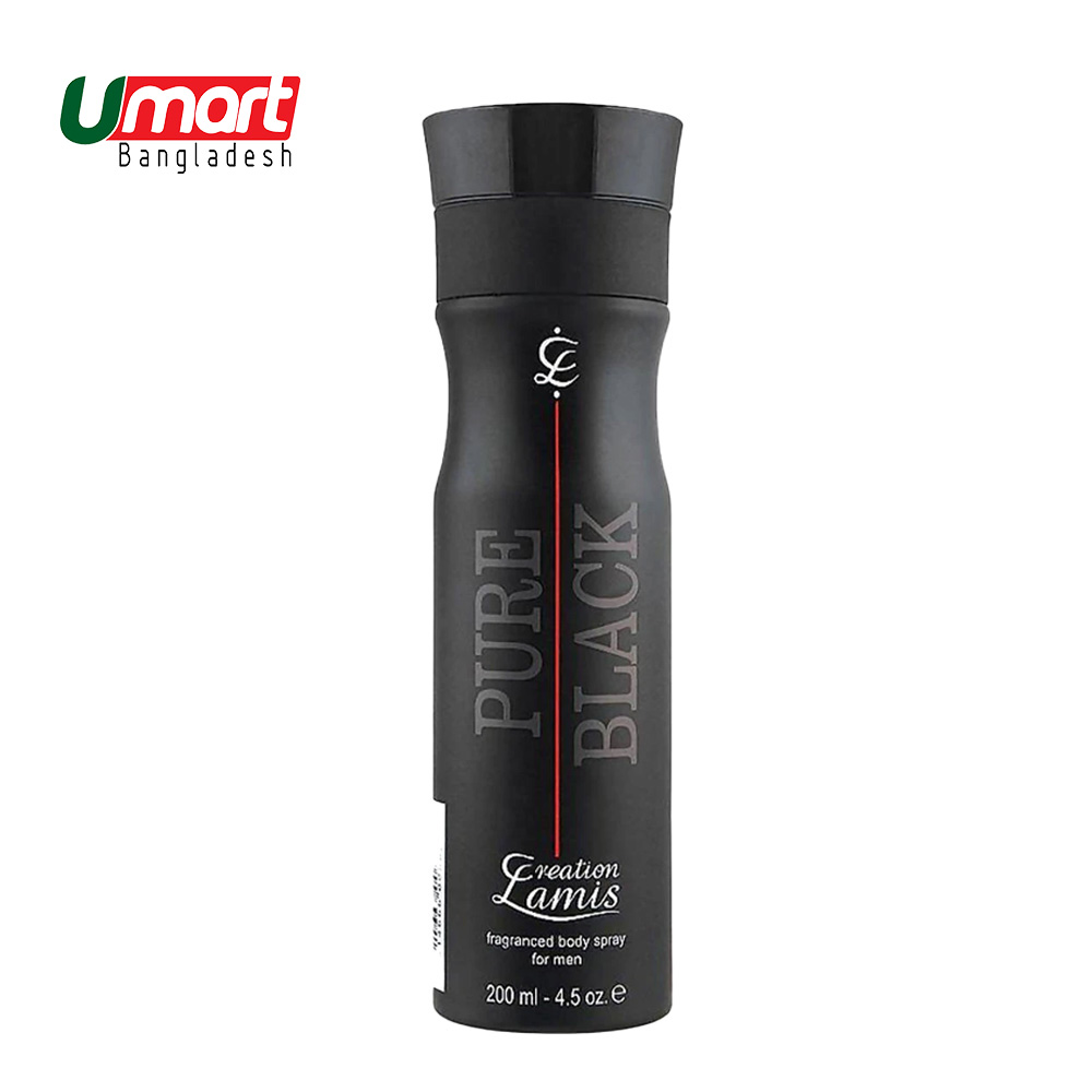 Pure Black Creation Lamis Deodorant Body Spray for Men 200ml