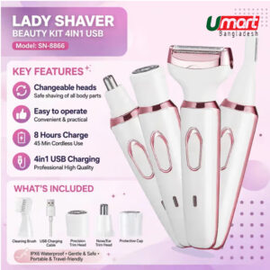 Lady Shaver Beauty Kit 4 in 1 SN-8866 Professional Shaving System